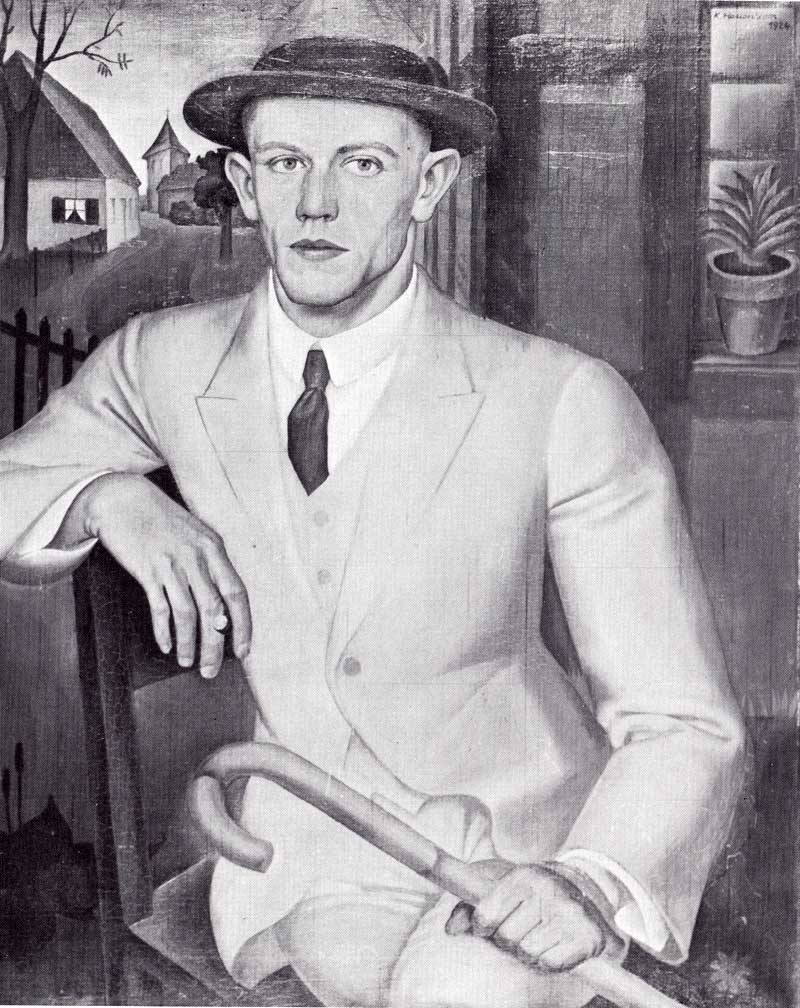 Karl Haeunherm, Porträt Maler Hölscher, 1924, Öl auf Leinwand